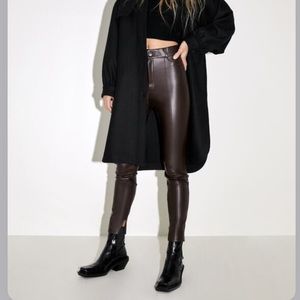Zara faux leather leggings- chocolate